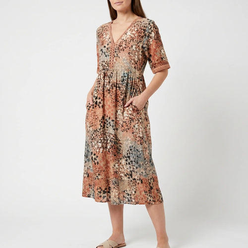 Avelira - Short Sleeve Midi Dress For Woman
