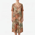 Avelira - Short Sleeve Midi Dress For Woman