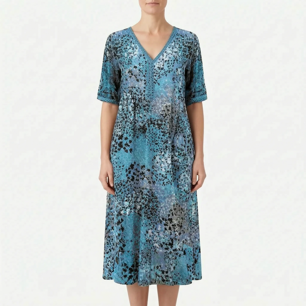 Avelira - Short Sleeve Midi Dress For Woman