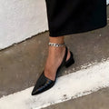 Black Flats for Women – Pointed Toe Slingback | Structured Design & Low Heel 0
