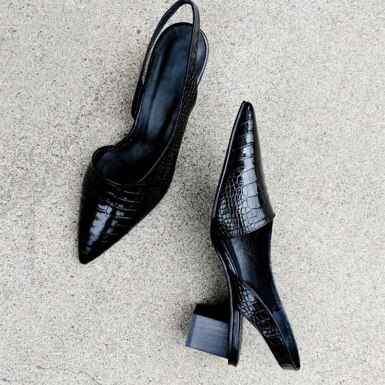 Black Flats for Women – Pointed Toe Slingback | Structured Design & Low Heel 2