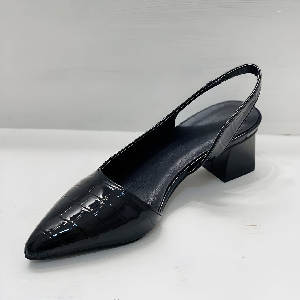 Black Flats for Women – Pointed Toe Slingback | Structured Design & Low Heel 4