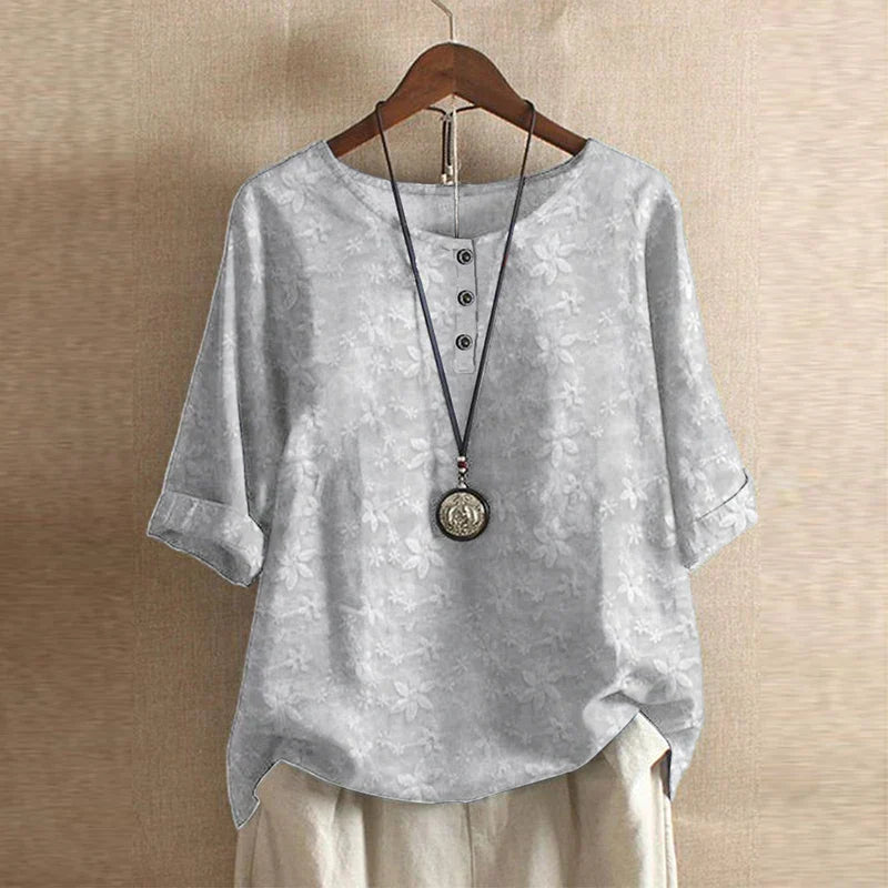 Blouse for Women – Retro-Inspired Print | Short Sleeve &amp; Round Neckline 5