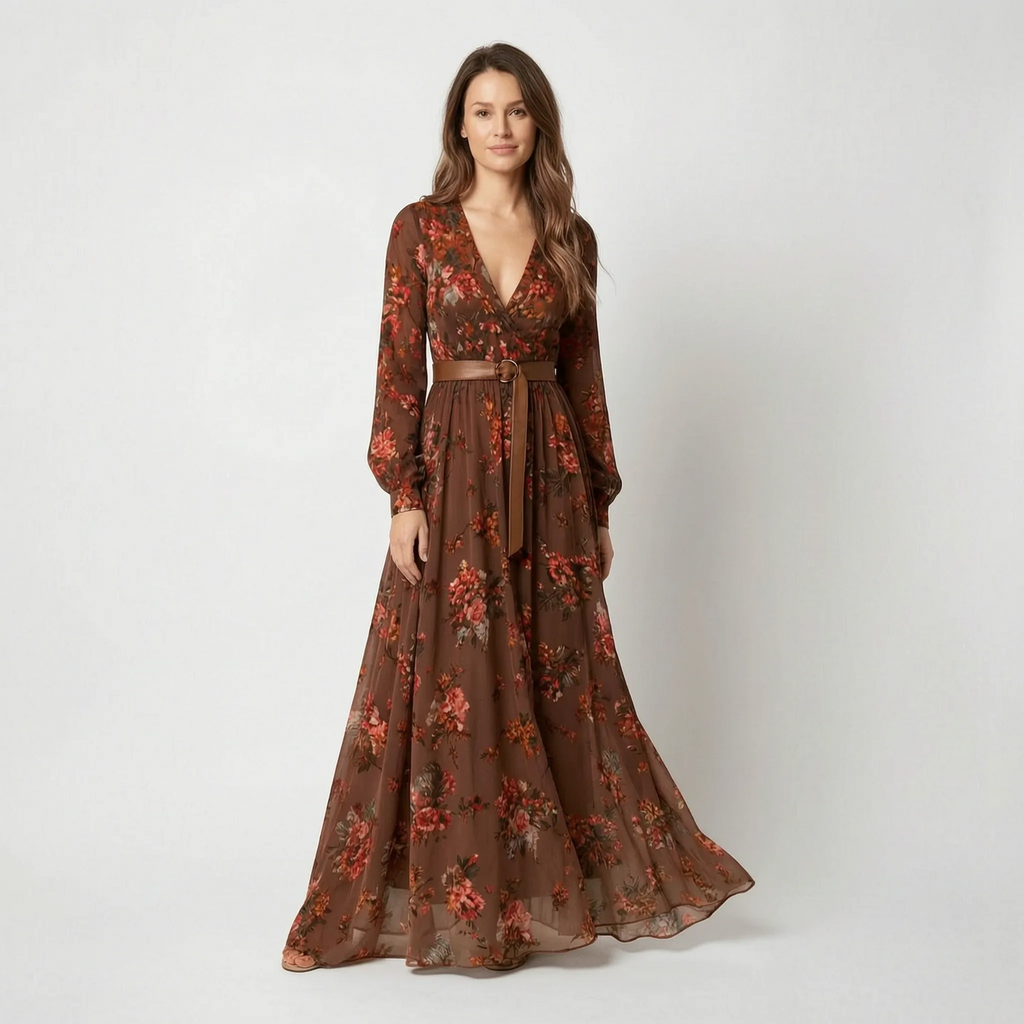 Bohema - Button-Front Maxi Dress For Woman