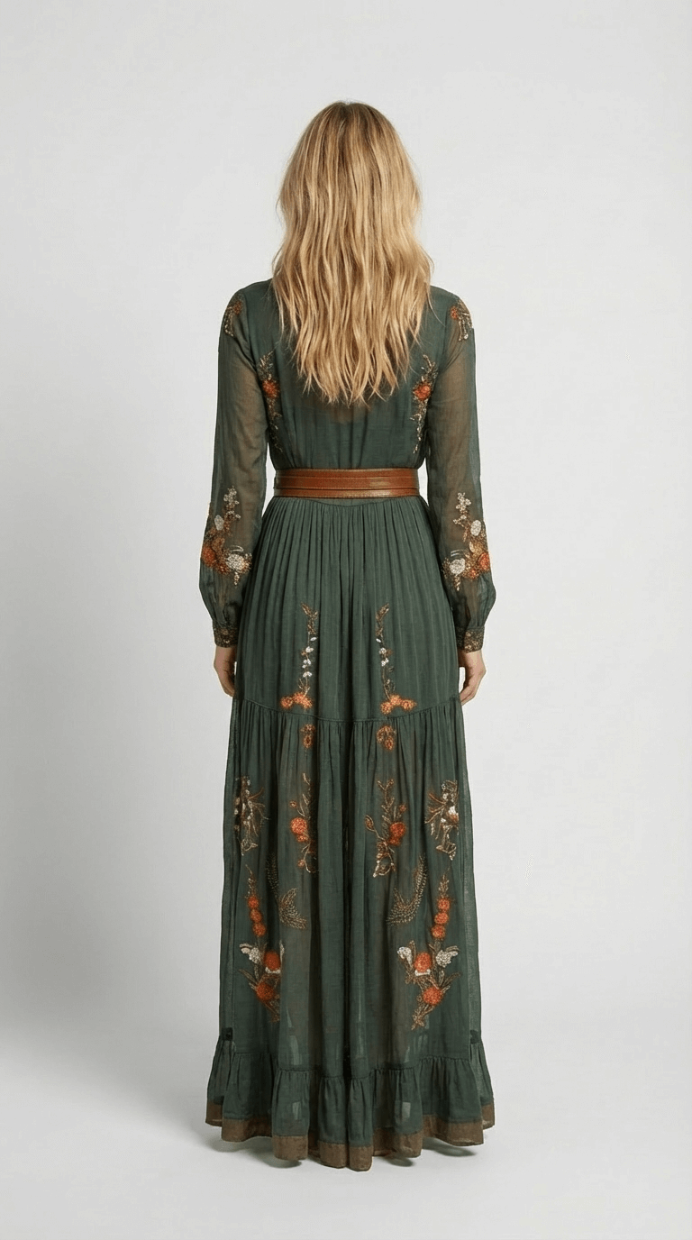 Bohema - Button-Front Maxi Dress For Woman