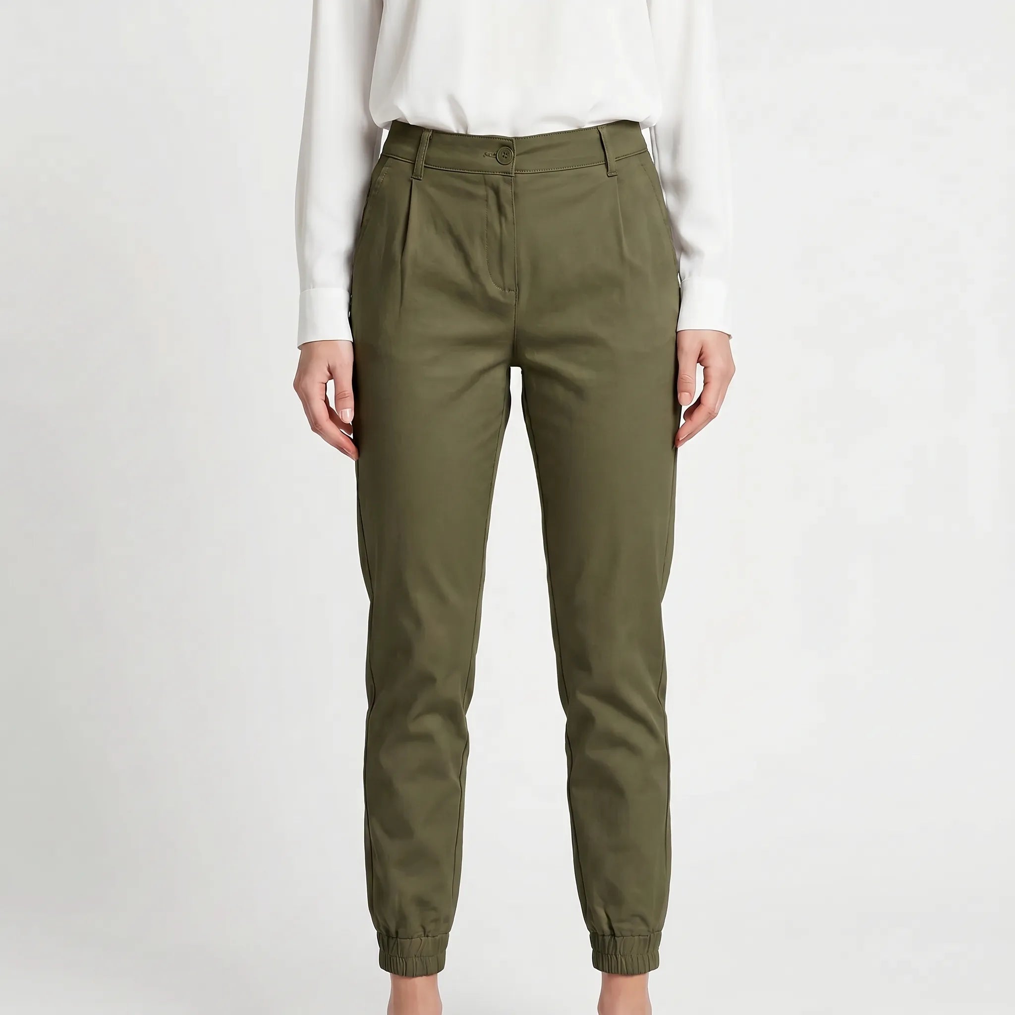 Chino Pants for Women – Hybrid Fit with Elasticated Ankles | Soft Fabric & Structured Silhouette 5