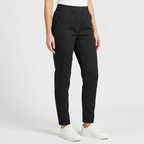 Chino Pants for Women – Relaxed Fit Elastic Waist | Tapered Cut & Side Pockets 0