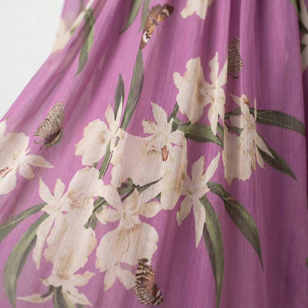 Floravia - Floral Long Sleeve Dress For Woman
