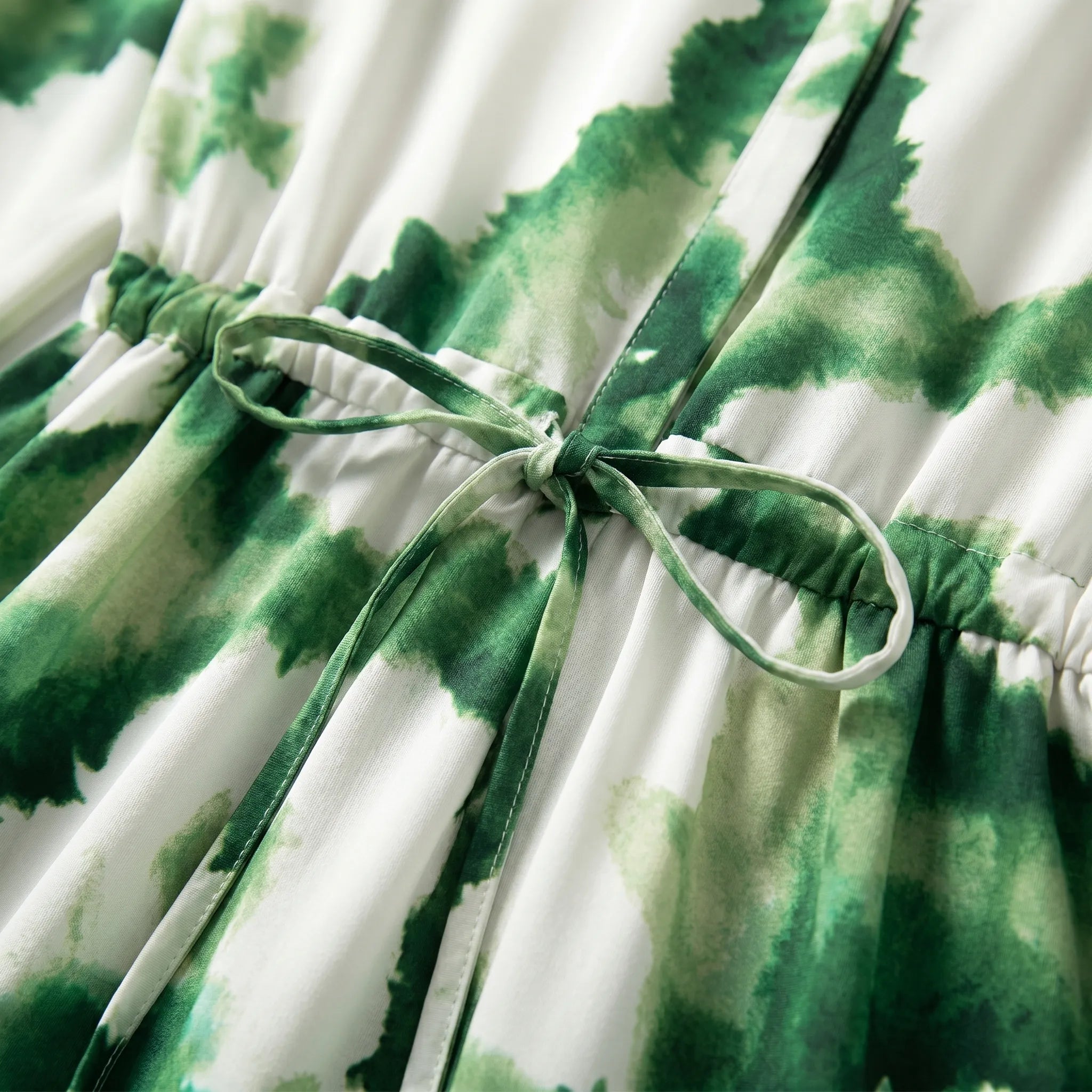 Maxi Dress for Women – Long Sleeve Ruffled Hem | Adjustable Waist & Abstract Print 2