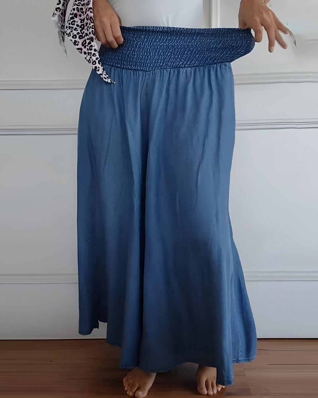 Maxi Skirt for Women – Wide Smocked Waistband | Ankle Length & Side Pockets 1