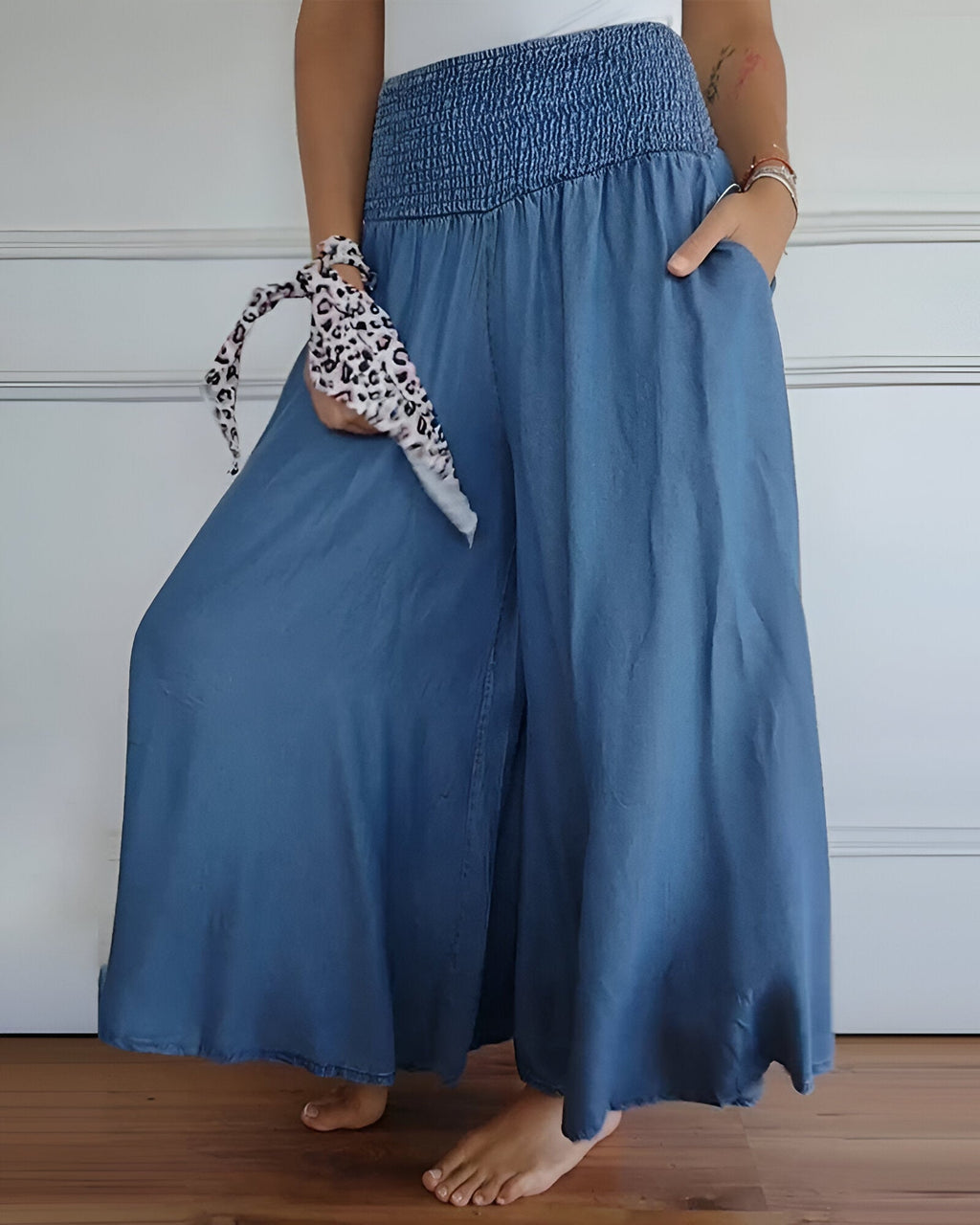 Maxi Skirt for Women – Wide Smocked Waistband | Ankle Length & Side Pockets 2