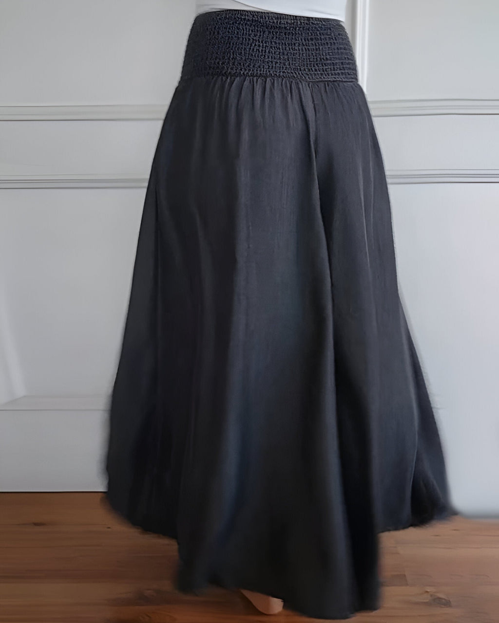Maxi Skirt for Women – Wide Smocked Waistband | Ankle Length & Side Pockets 5
