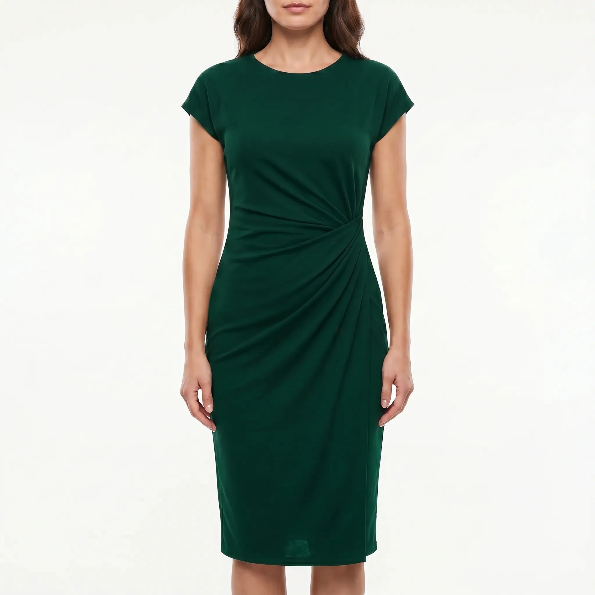 Midi Dress for Women – Ruched Side Detail | Flowy Silhouette & Lightweight Fabric 10