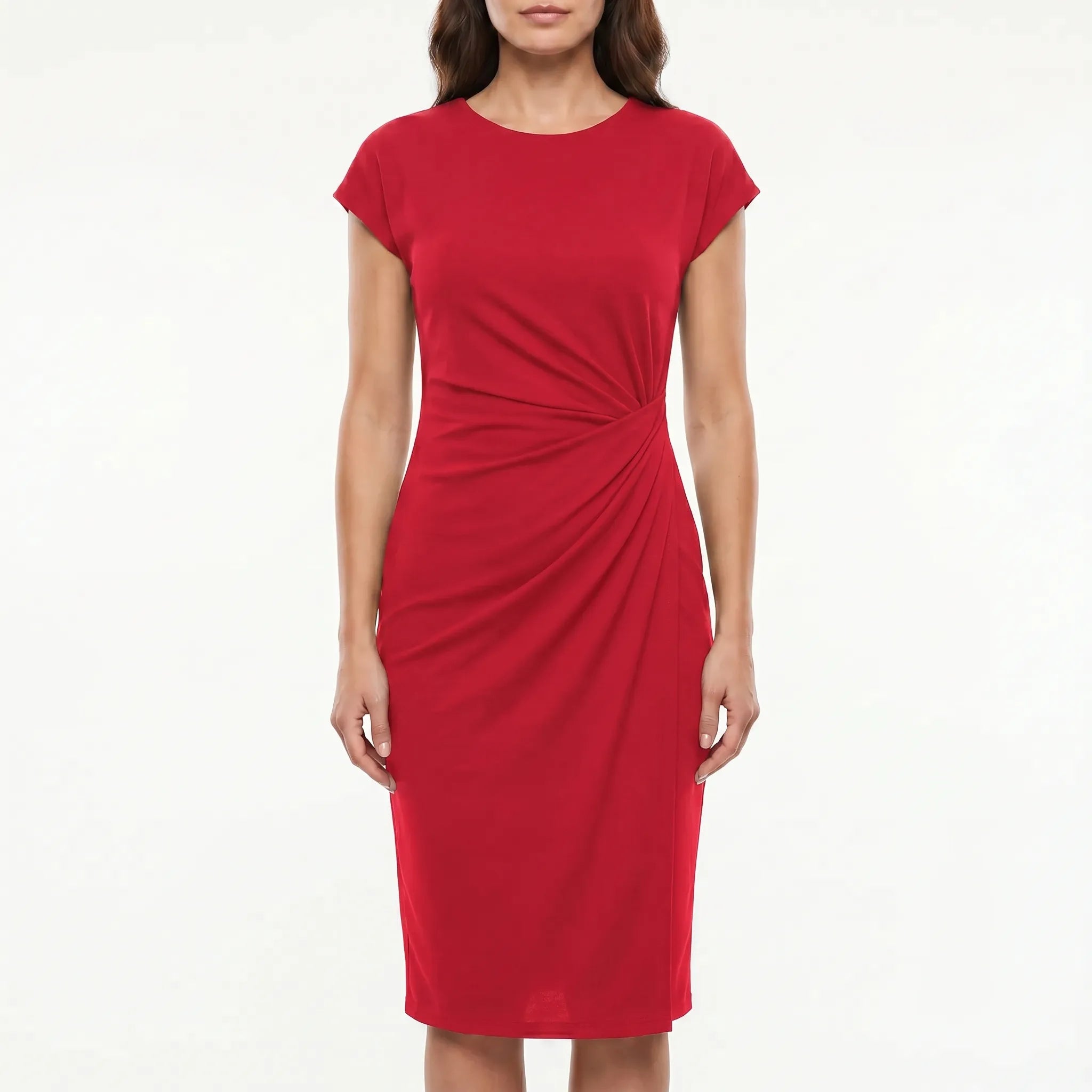 Midi Dress for Women – Ruched Side Detail | Flowy Silhouette & Lightweight Fabric 5