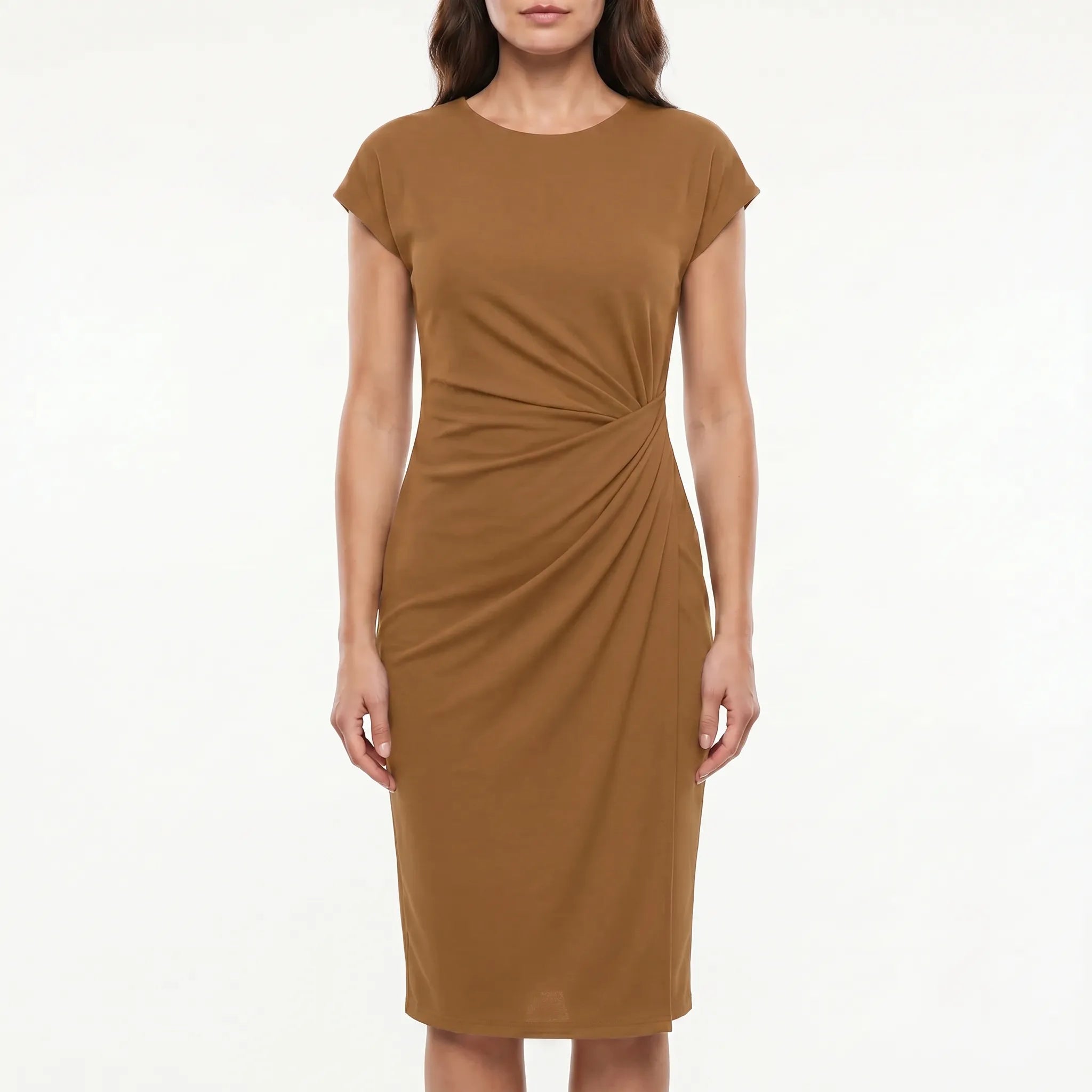 Midi Dress for Women – Ruched Side Detail | Flowy Silhouette & Lightweight Fabric 7