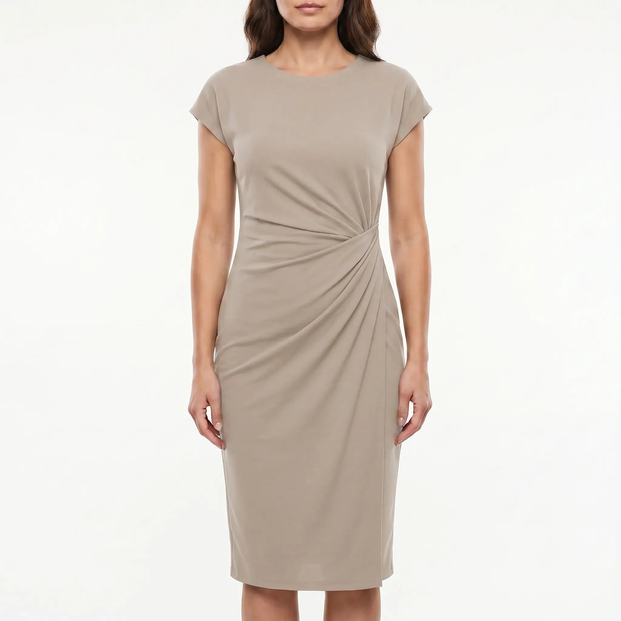 Midi Dress for Women – Ruched Side Detail | Flowy Silhouette & Lightweight Fabric 8