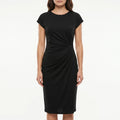 Midi Dress for Women – Ruched Side Detail | Lightweight & Slim Fit 0