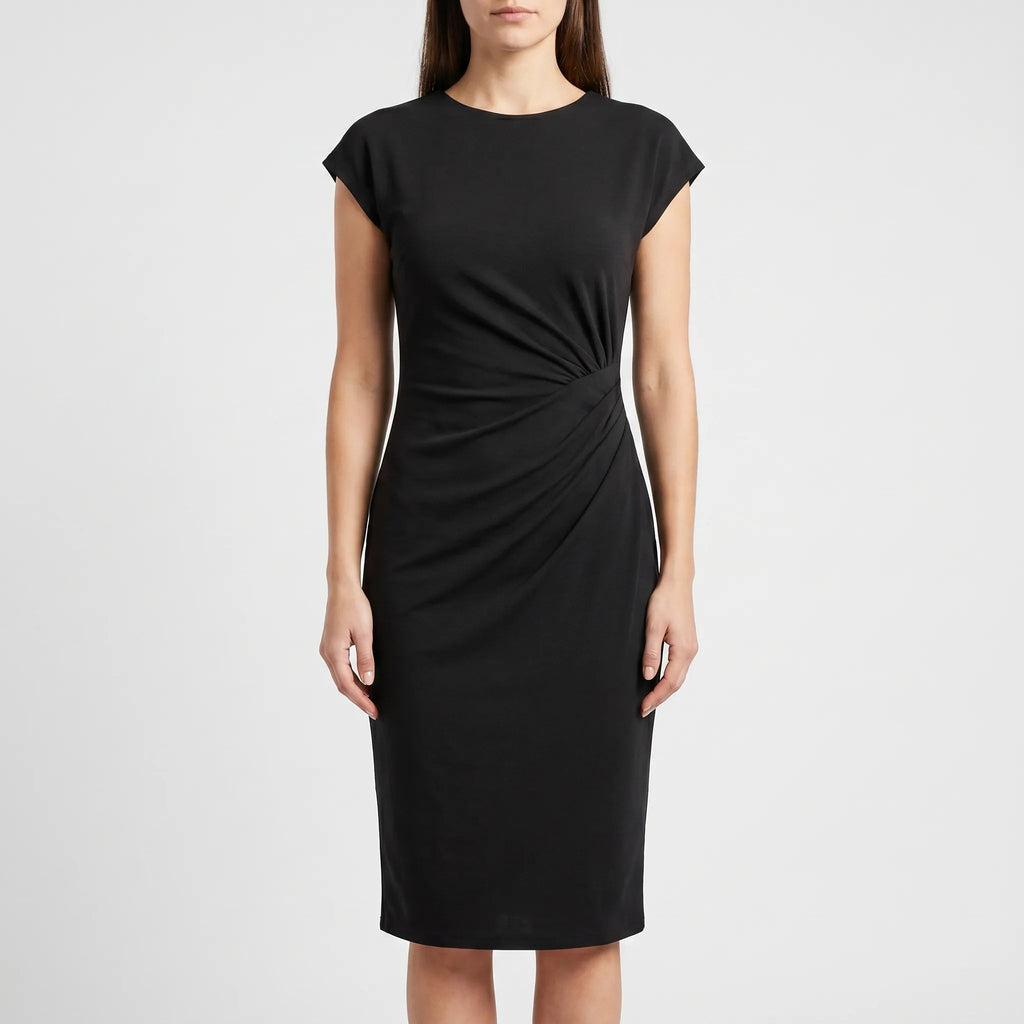 Midi Dress for Women – Ruched Side Detail | Lightweight & Slim Fit 1
