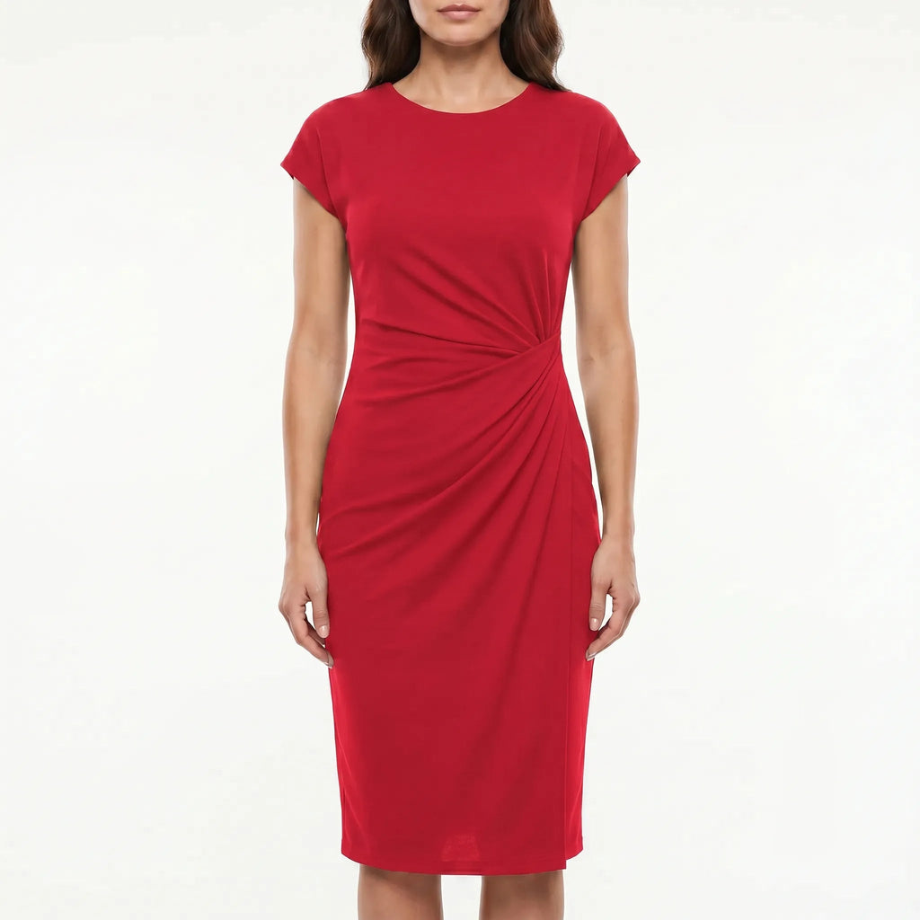 Midi Dress for Women – Ruched Side Detail | Lightweight & Slim Fit 5