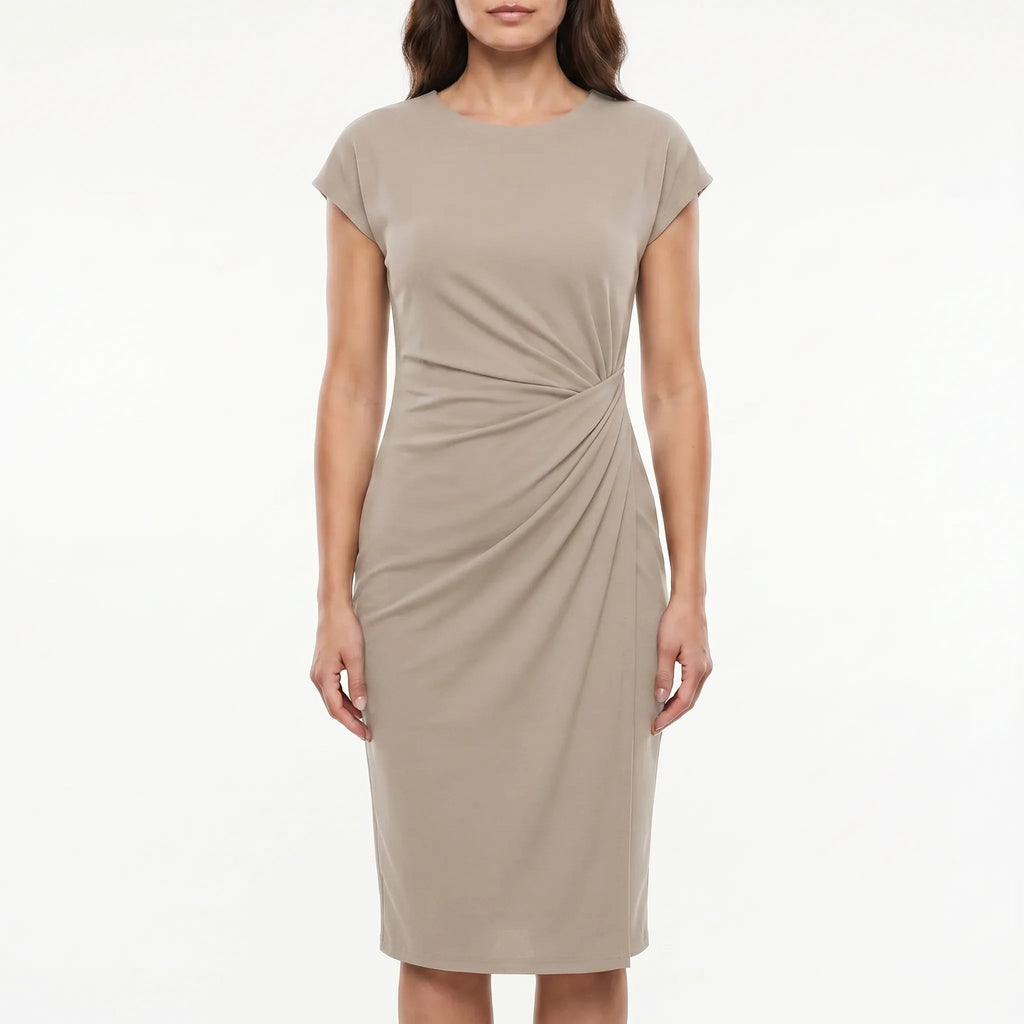 Midi Dress for Women – Ruched Side Detail | Lightweight & Slim Fit 8