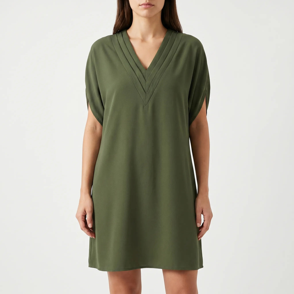 Summer Dresses for Women – V-Neck Slit Sleeves | Loose Fit & Fluid Silhouette 0