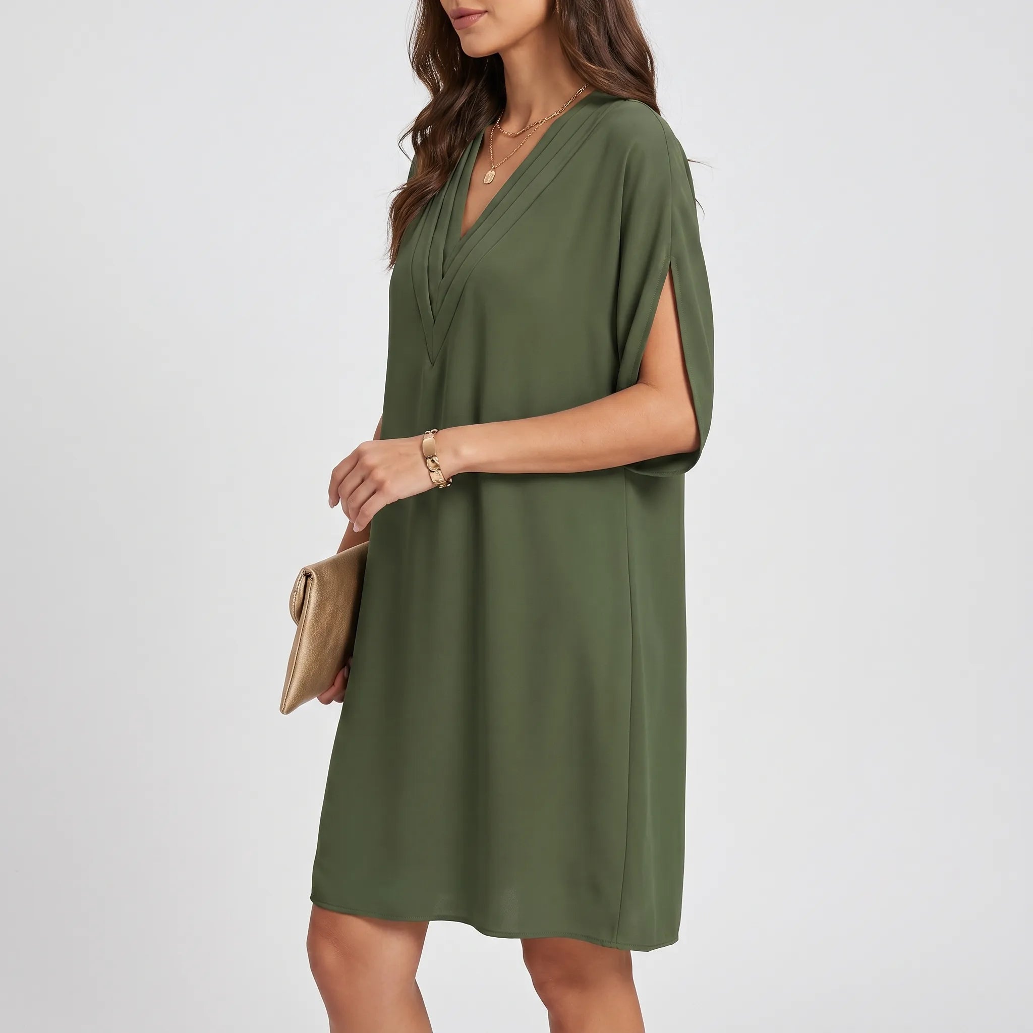Summer Dresses for Women – V-Neck Slit Sleeves | Loose Fit & Fluid Silhouette 4
