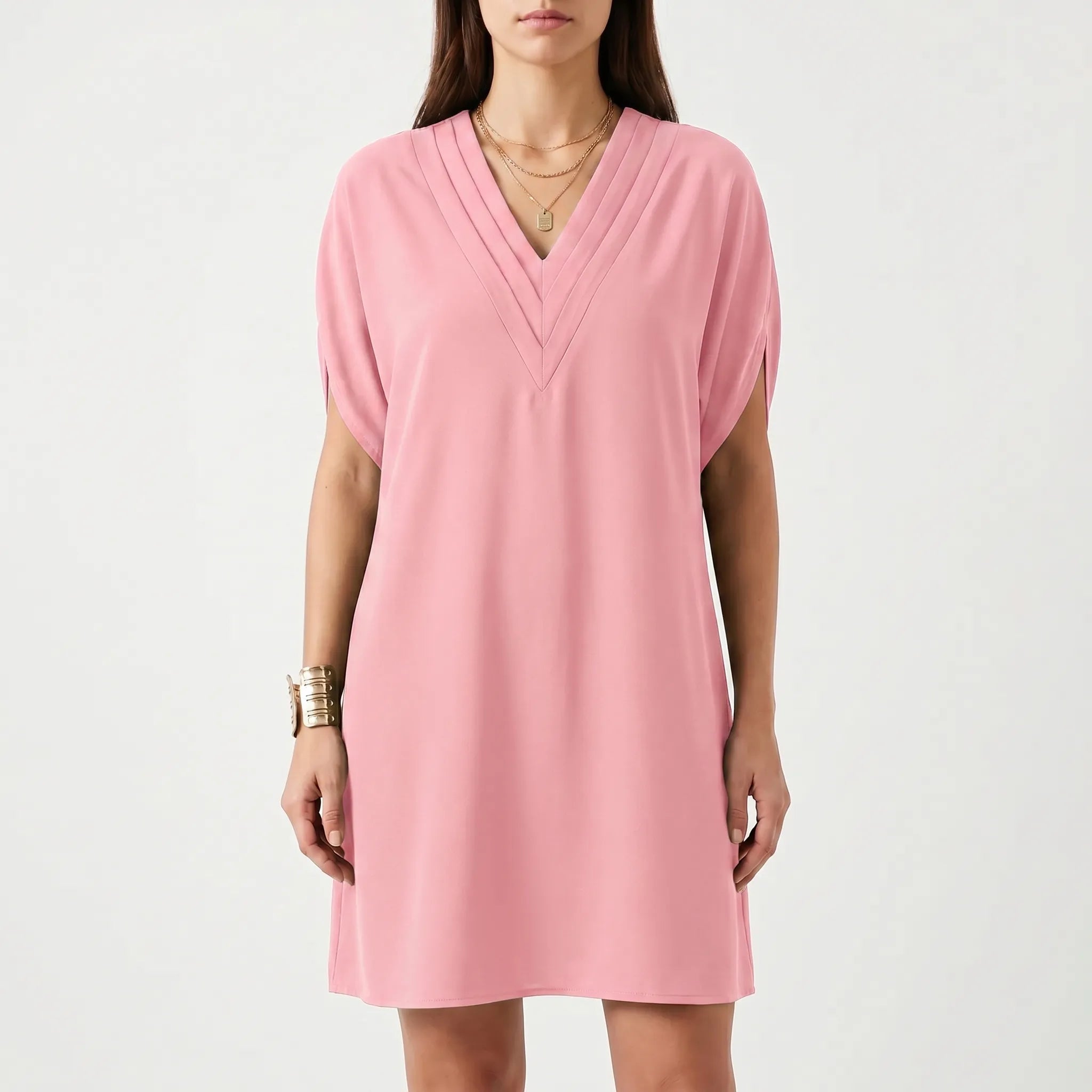 Summer Dresses for Women – V-Neck Slit Sleeves | Loose Fit & Fluid Silhouette 9