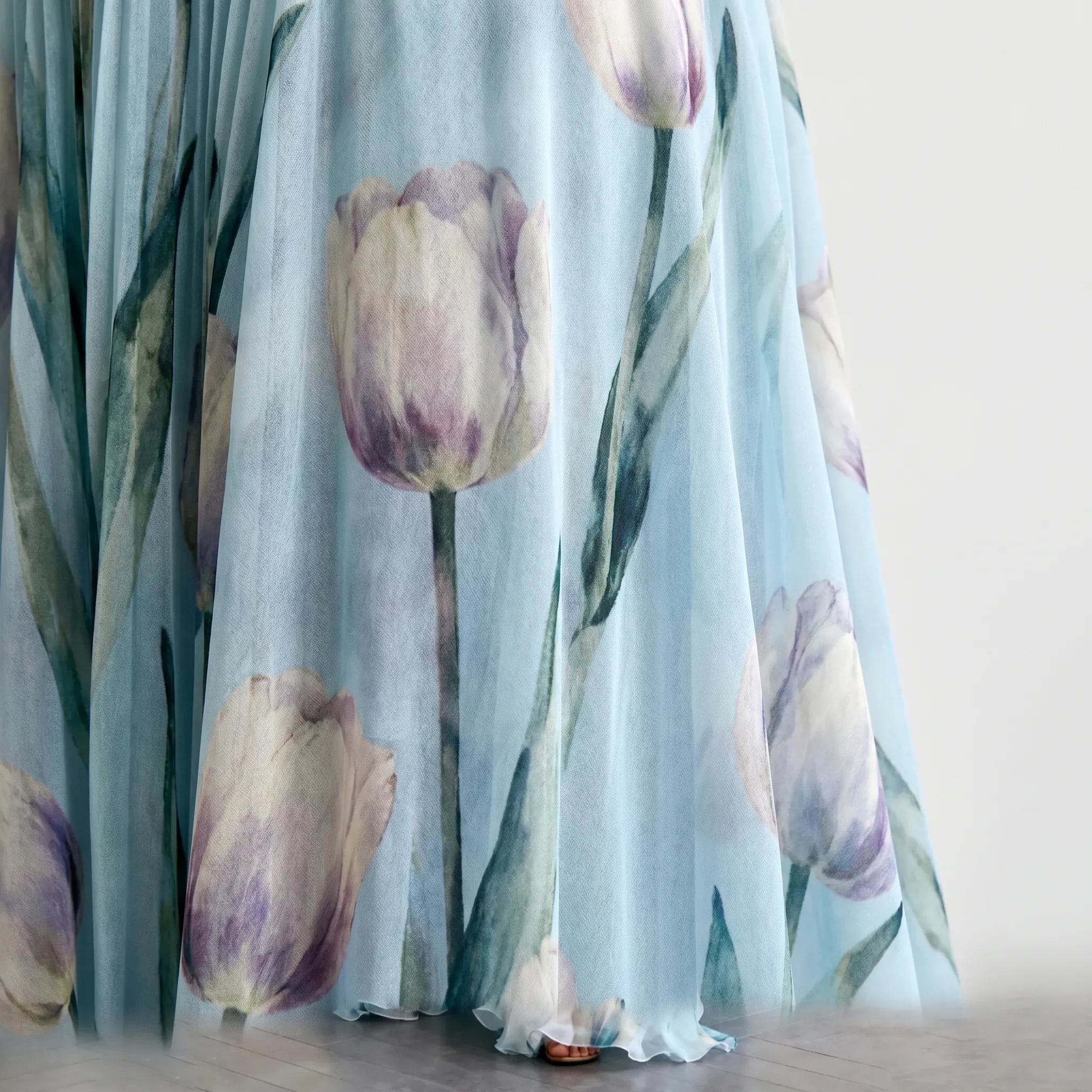 Tulira - Floor-Length Floral Dress For Woman