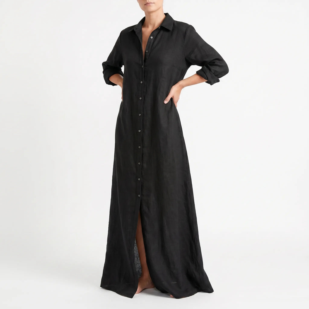 Vellora - Long Sleeve Maxi Dress For Woman