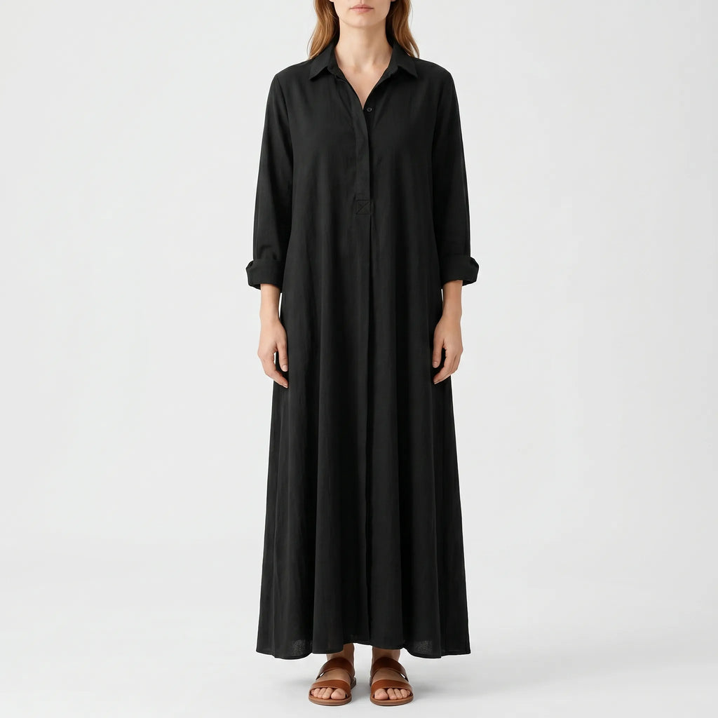 Vellora - Long Sleeve Maxi Dress For Woman