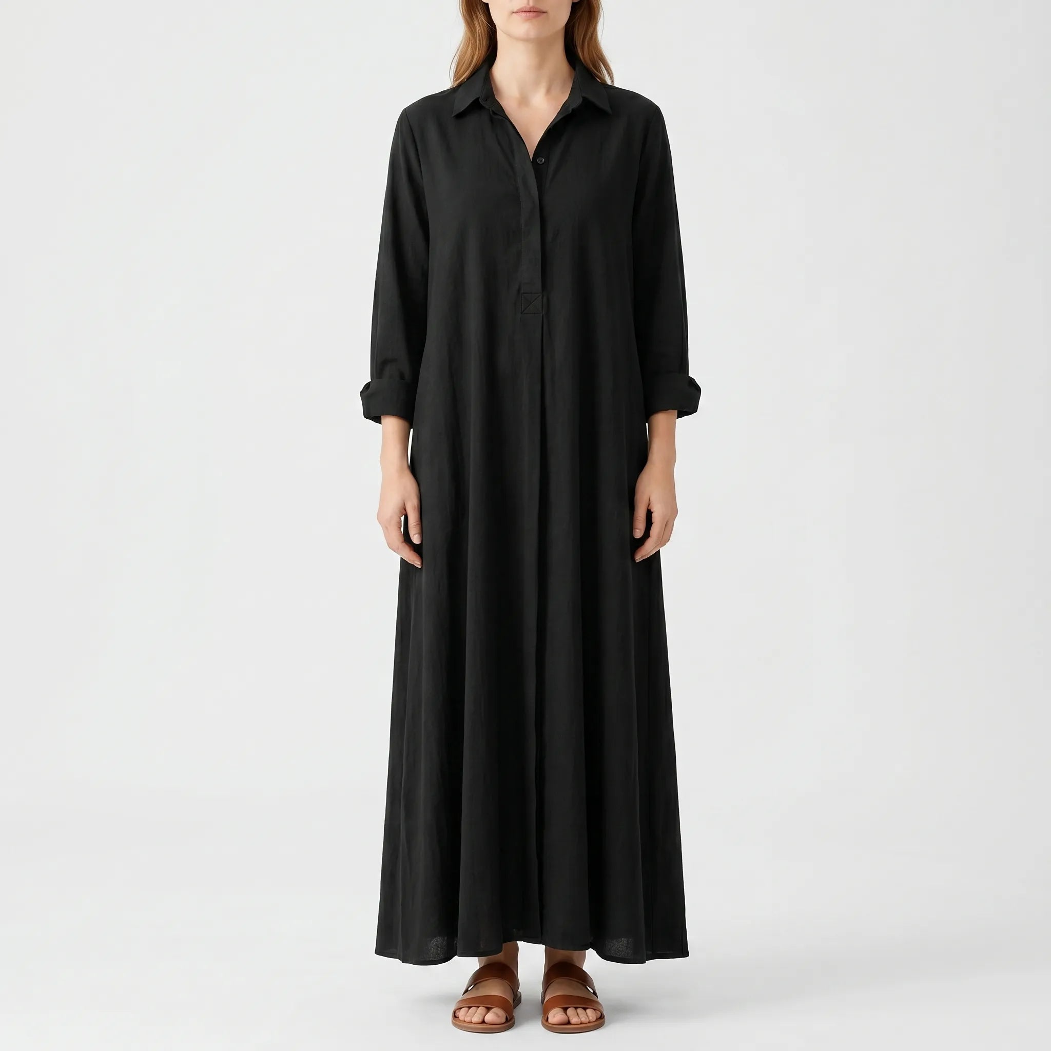Vellora - Long Sleeve Maxi Dress For Woman
