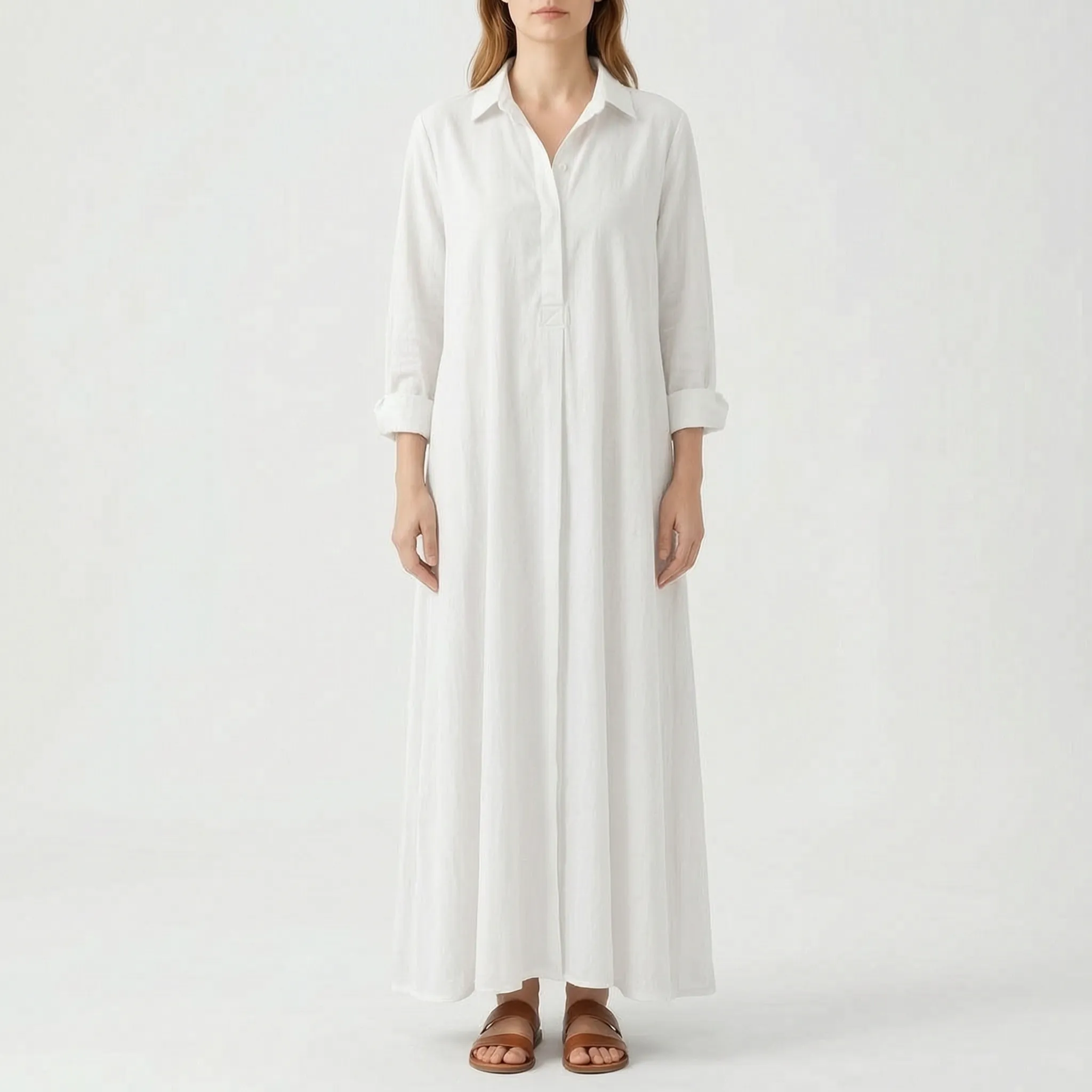 Vellora - Long Sleeve Maxi Dress For Woman