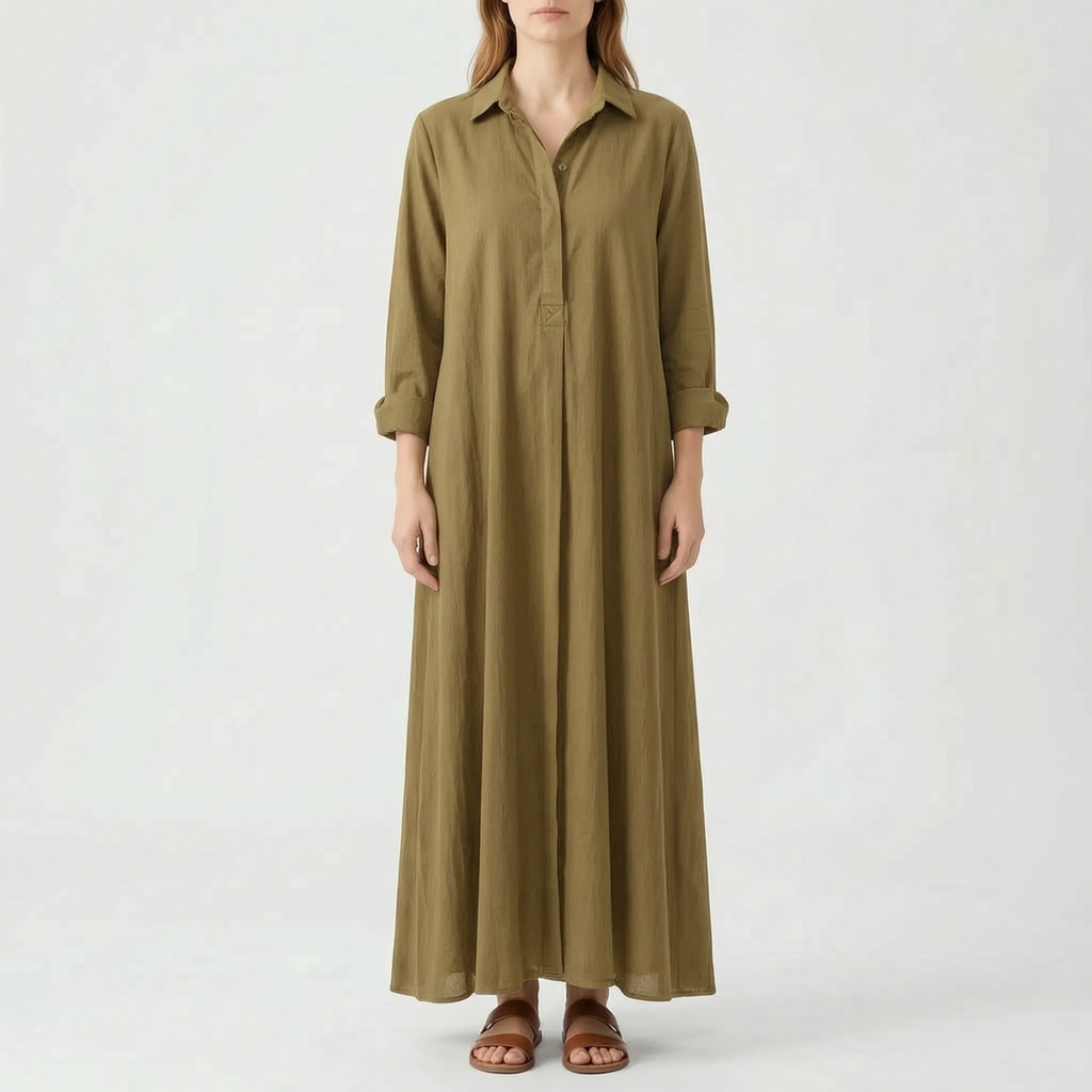 Vellora - Long Sleeve Maxi Dress For Woman