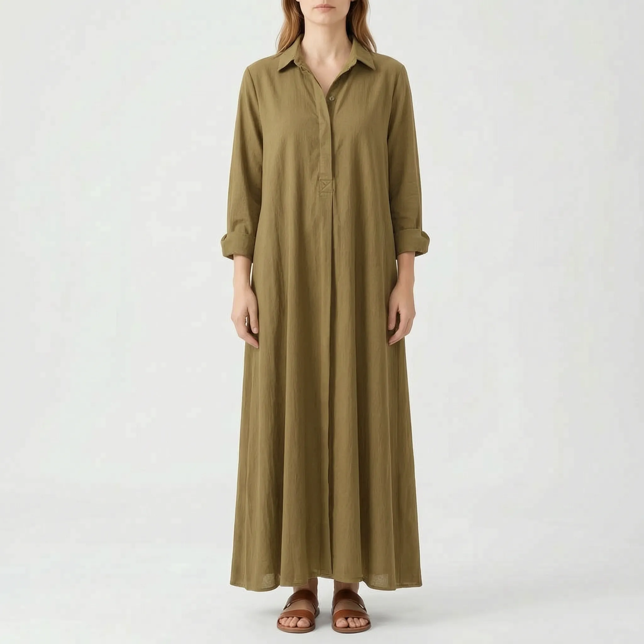 Vellora - Long Sleeve Maxi Dress For Woman