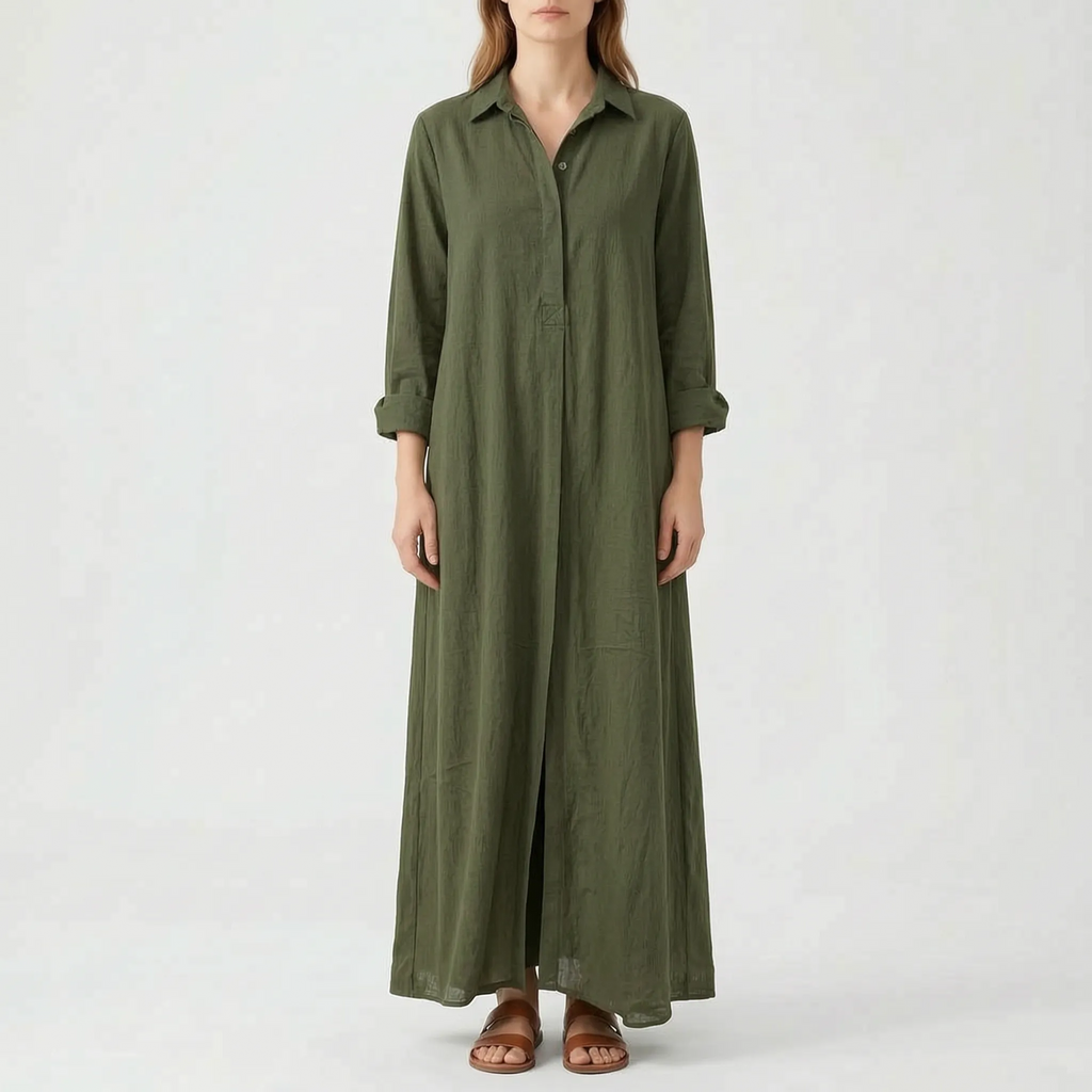 Vellora - Long Sleeve Maxi Dress For Woman