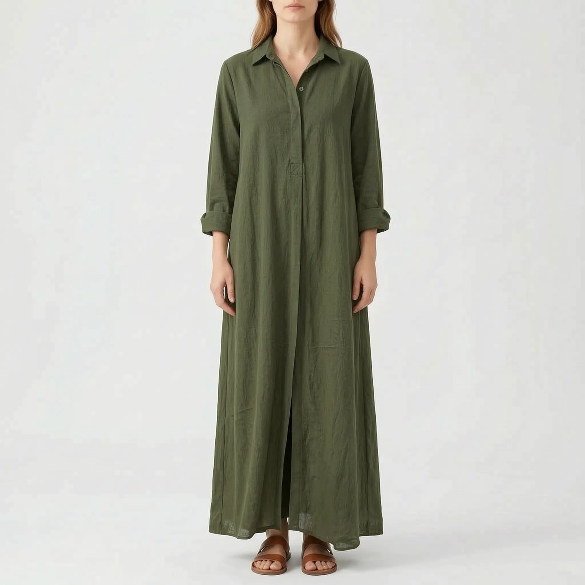 Vellora - Long Sleeve Maxi Dress For Woman