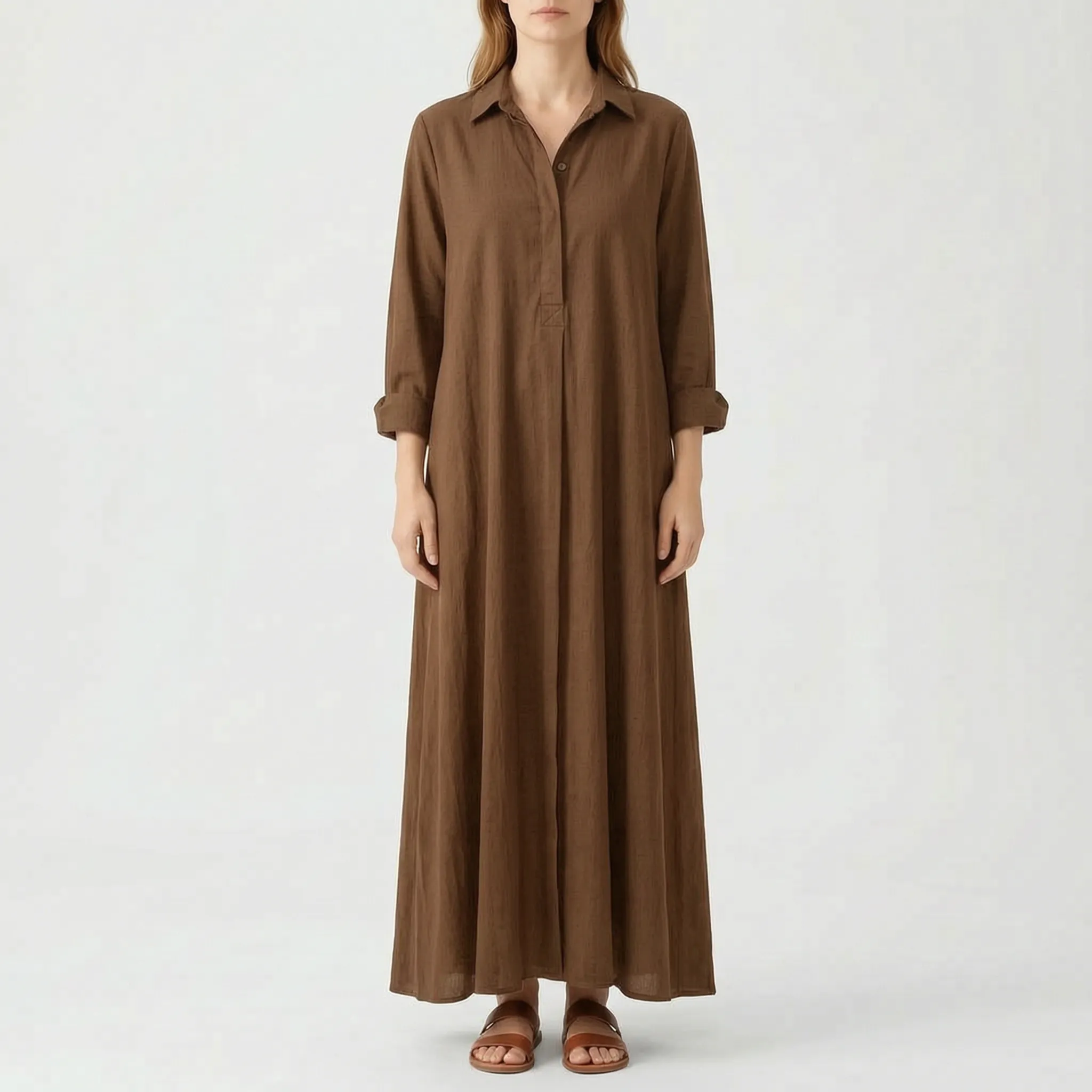 Vellora - Long Sleeve Maxi Dress For Woman