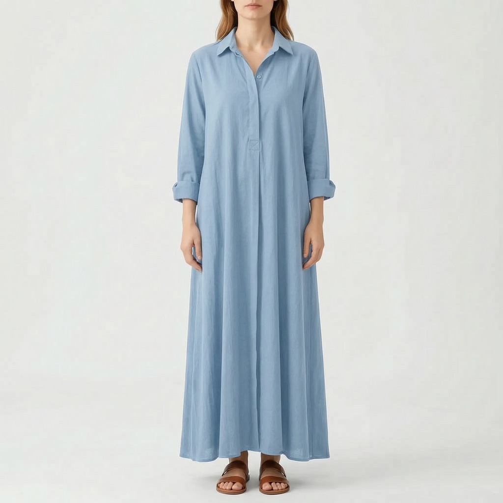 Vellora - Long Sleeve Maxi Dress For Woman
