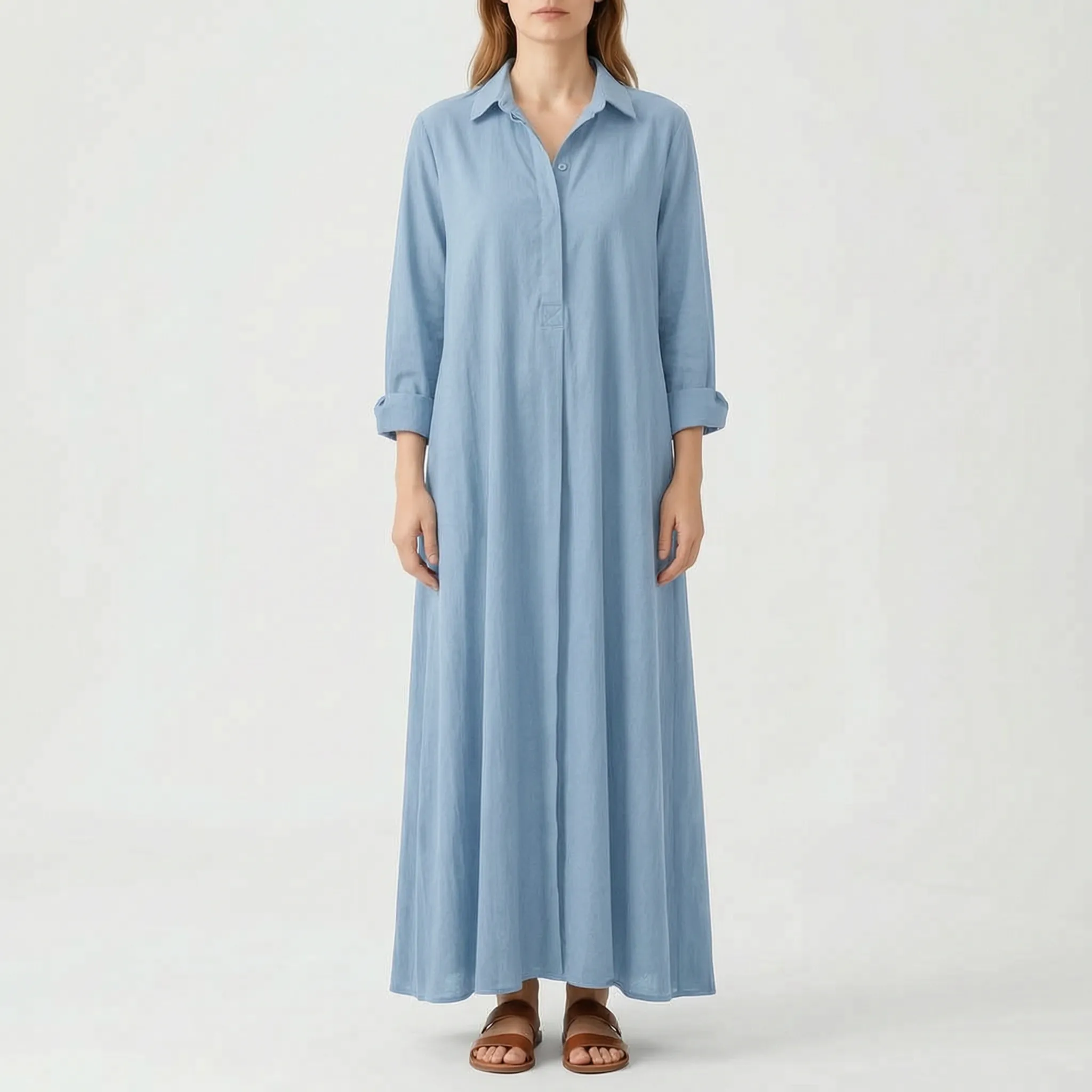 Vellora - Long Sleeve Maxi Dress For Woman