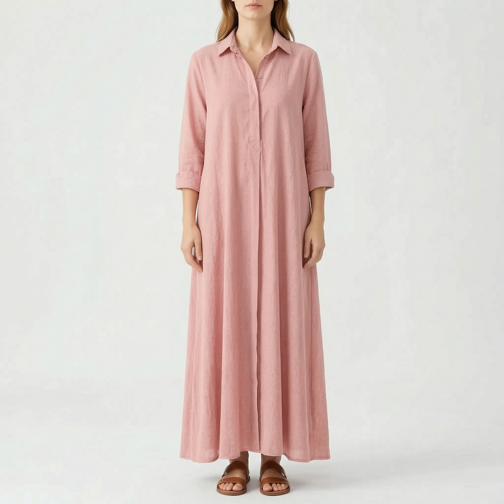 Vellora - Long Sleeve Maxi Dress For Woman