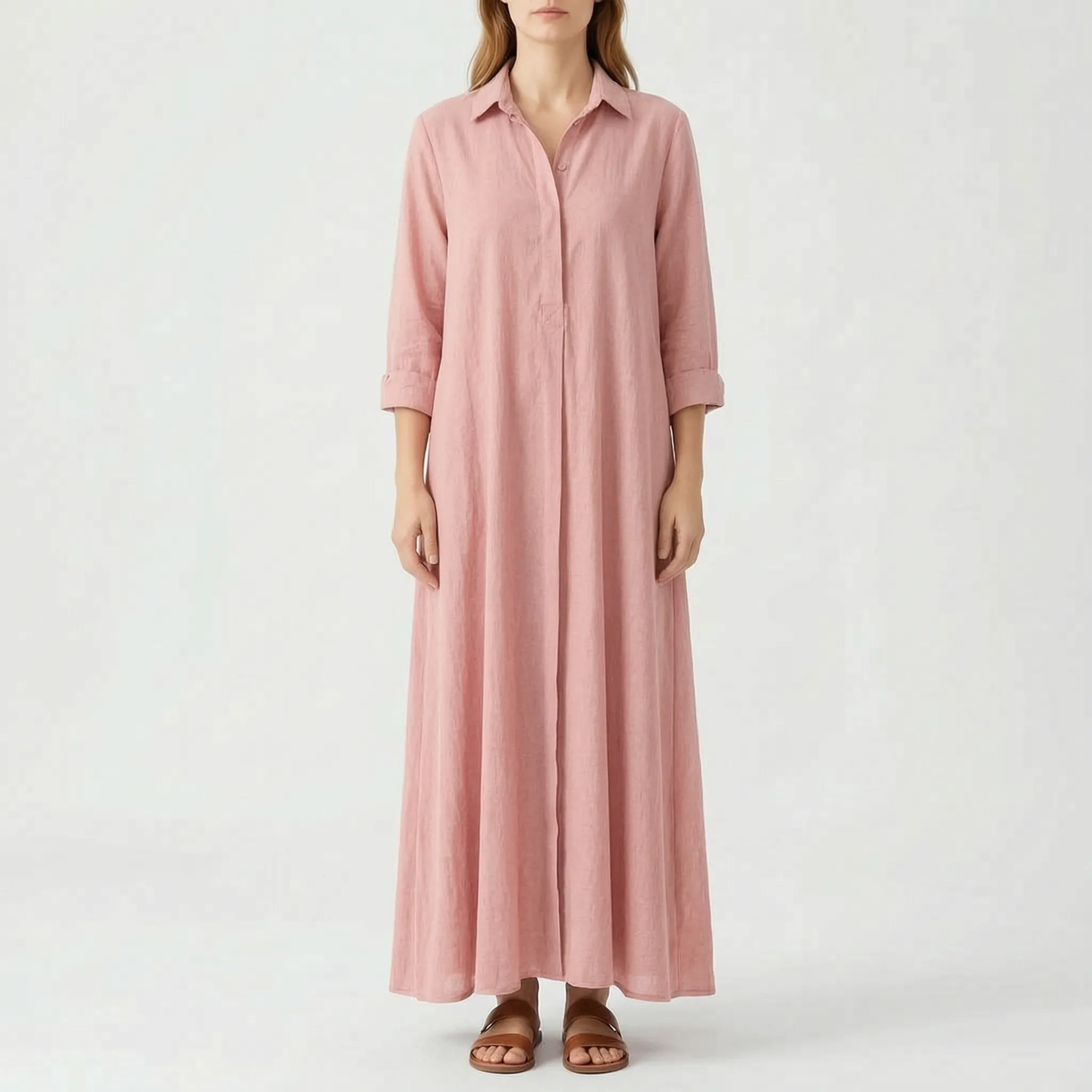 Vellora - Long Sleeve Maxi Dress For Woman