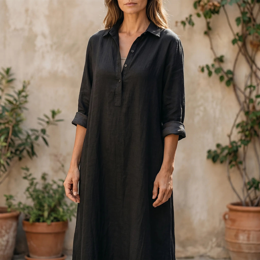 Vellora - Long Sleeve Maxi Dress For Woman