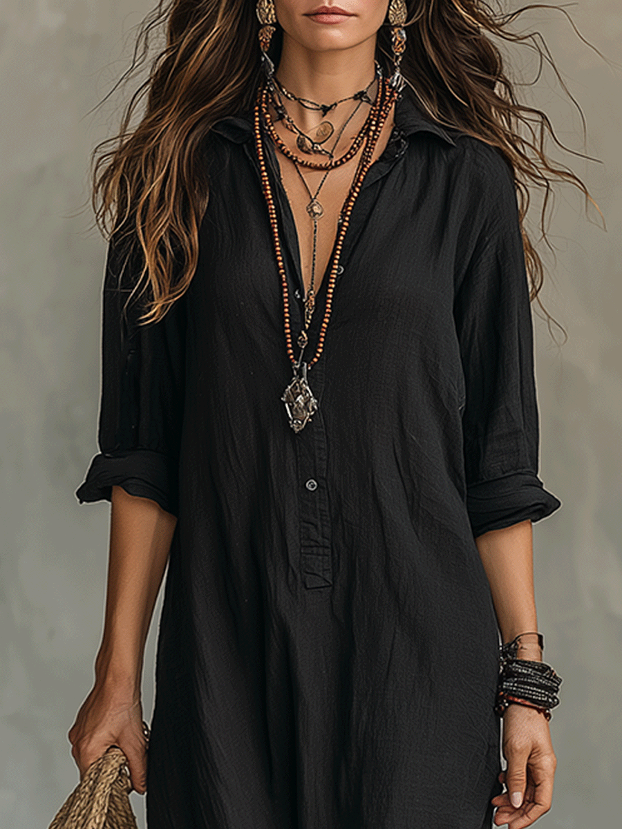Vellora - Long Sleeve Maxi Dress For Woman