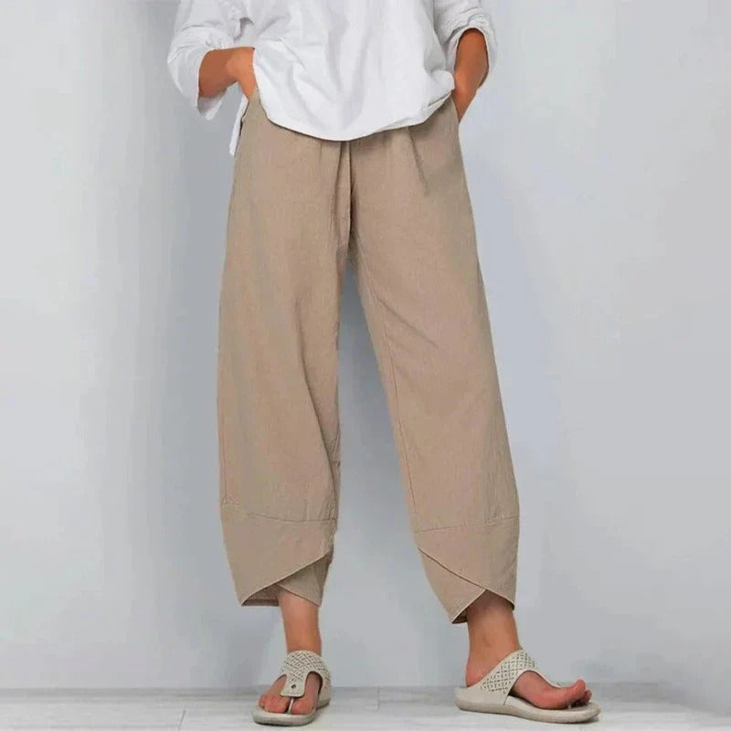 Wide Leg Pants for Women – Cropped Style | Clean Waistband & Angled Hem 0
