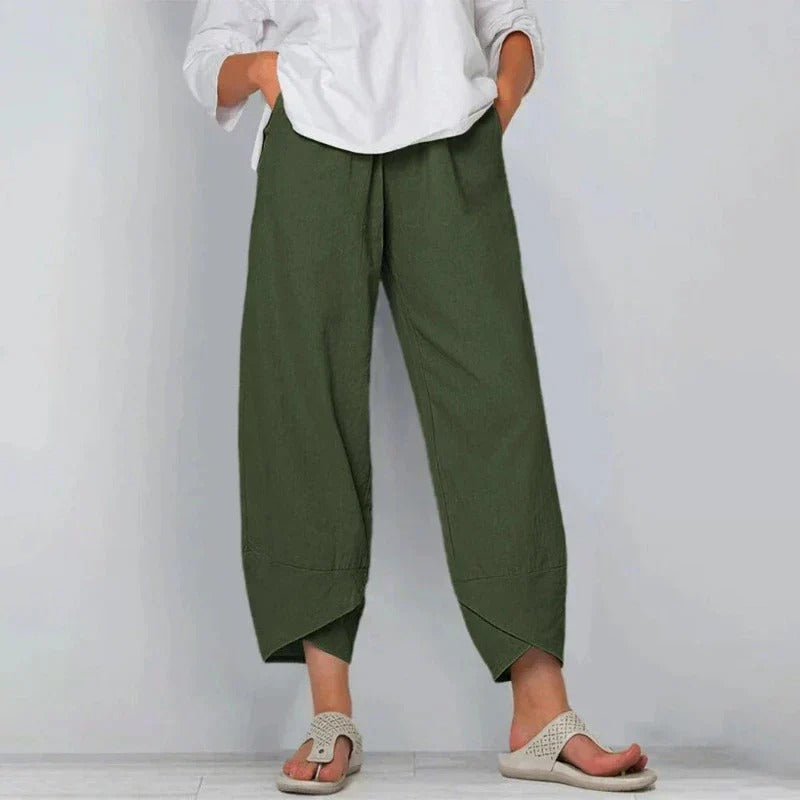 Wide Leg Pants for Women – Cropped Style | Clean Waistband & Angled Hem 2