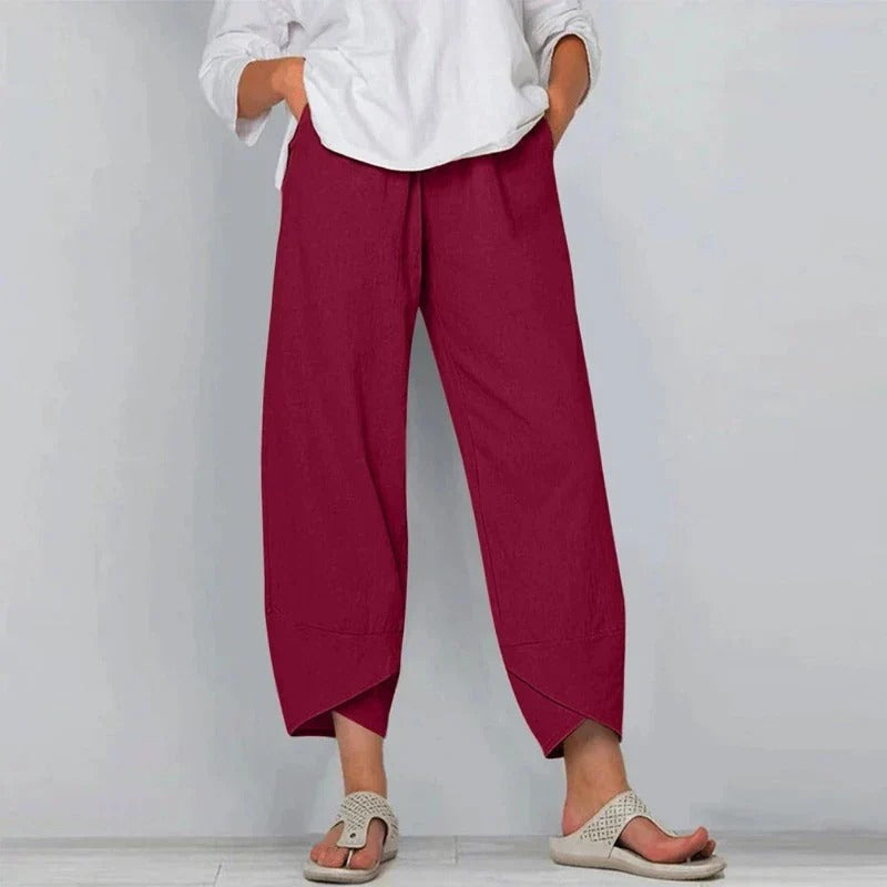 Wide Leg Pants for Women – Cropped Style | Clean Waistband & Angled Hem 3