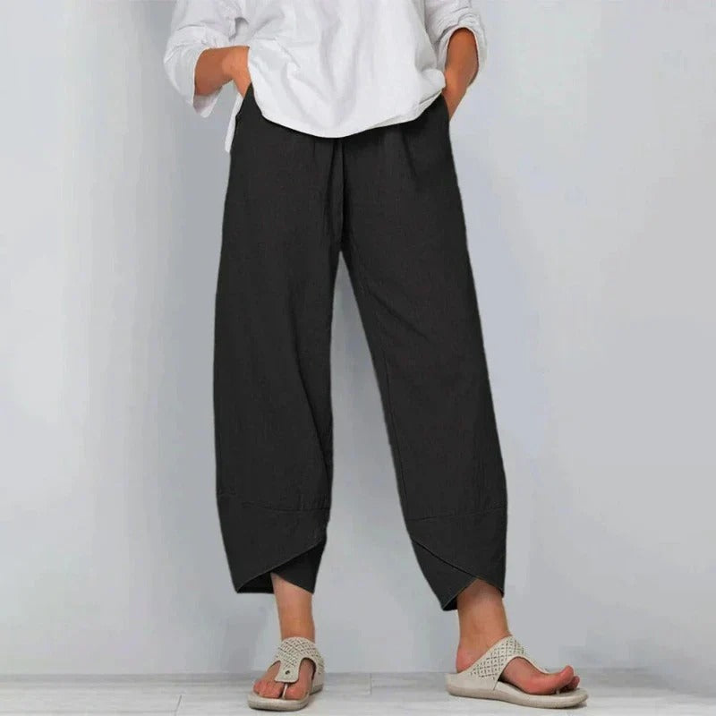 Wide Leg Pants for Women – Cropped Style | Clean Waistband & Angled Hem 5