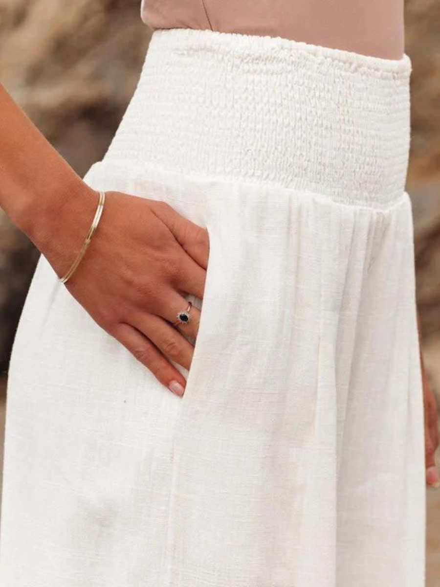 Wide Leg Pants for Women – Elastic Waist Full-Length | Side Pockets &amp; Relaxed Fit 3