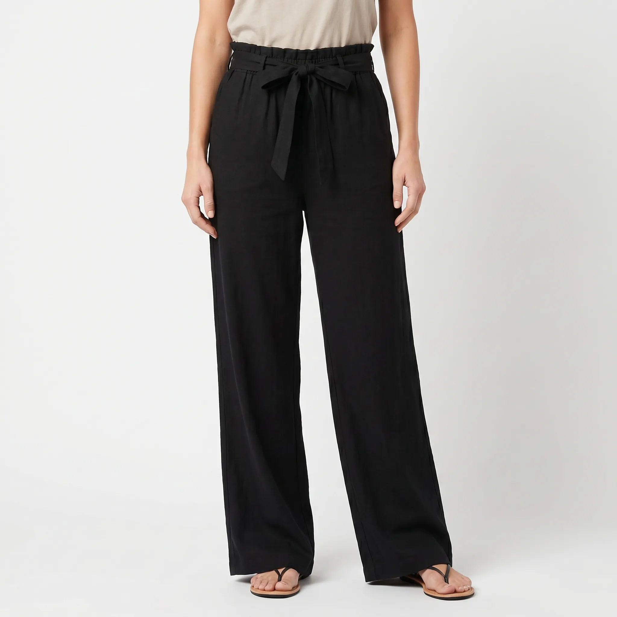 Wide Leg Pants for Women – Flowing Silhouette | Adjustable Waist & Side Pockets 0