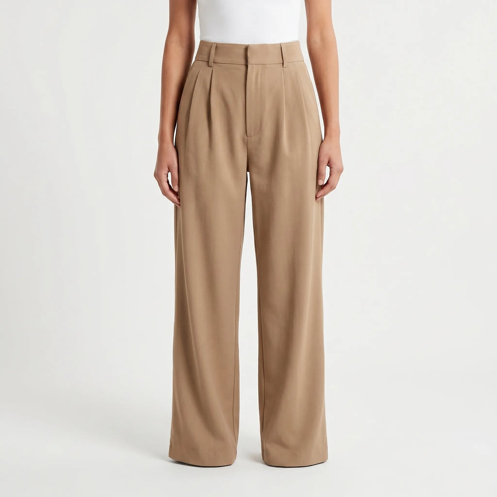 Wide Leg Pants for Women – High Waist Flared Cut | Elegant Pleats & Fluid Fit 0